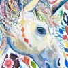 Unicorn Portrait Made of Flowers Animals Paint By Numbers