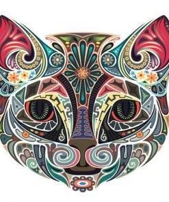 Ornamental Cat Colored Animals Paint By Numbers