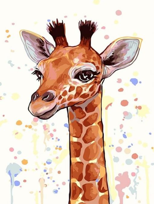 Cartoon Giraffe City - DIY Paint By Numbers - Numeral Paint