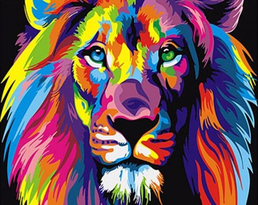 Colorful Lions Animals - DIY Paint By Numbers - Numeral Paint