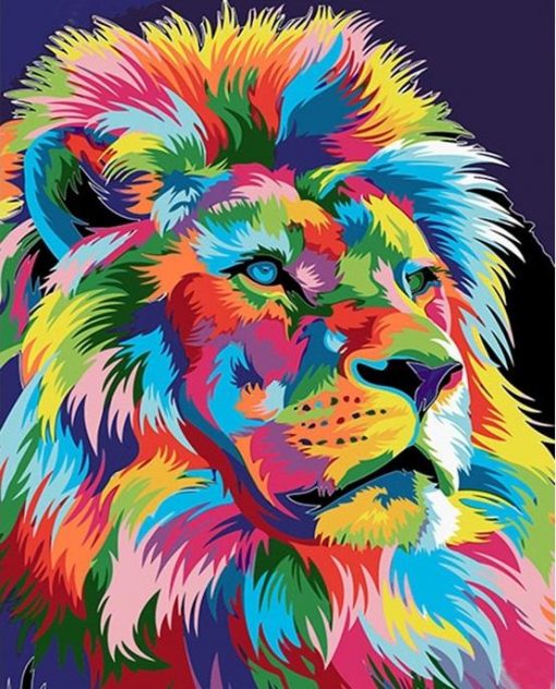 Frame Lion Picture- DIY Paint By Numbers - Numeral Paint