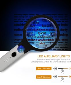 hand held magnifier with lights