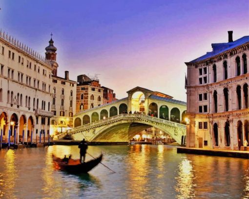 Rialto Bridge Venice paint by number