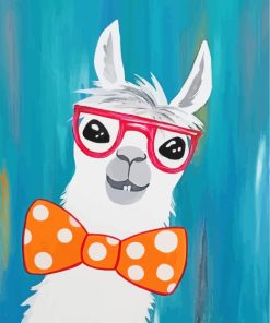 Alpaca With Glasses paint by numbers