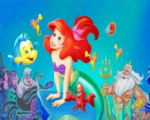 Ariel Princess Under Sea paint by numbers