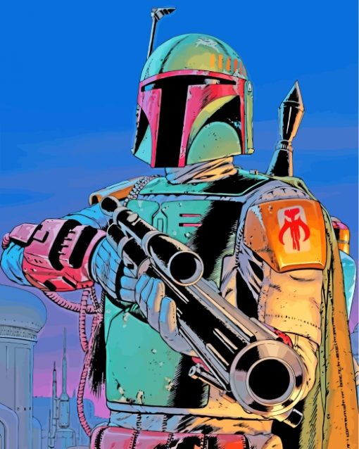 Boba Fett Mandalorian paint by numbers