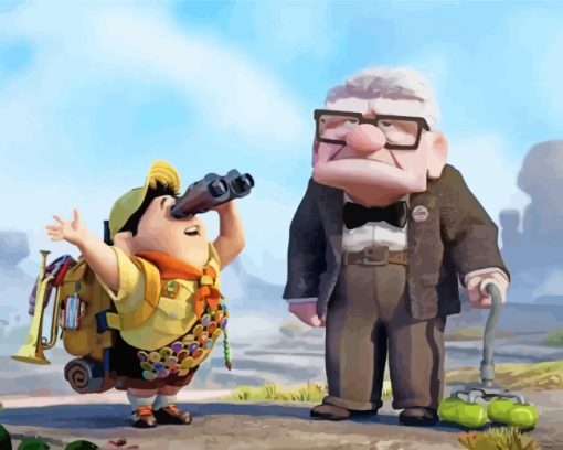 Carl Fredricksen And Russell paint by numbers