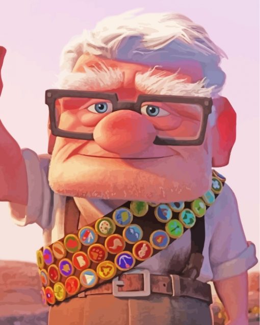 Carl Fredricksen paint by numbers