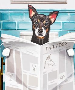 Chihuahua Reading News paint by numbers