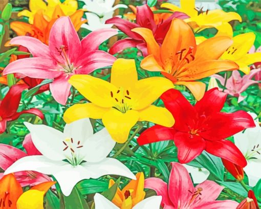 Colorful Lilies paint by numbers