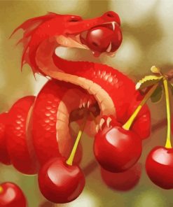 Dragon Eating Cherries paint by numbers