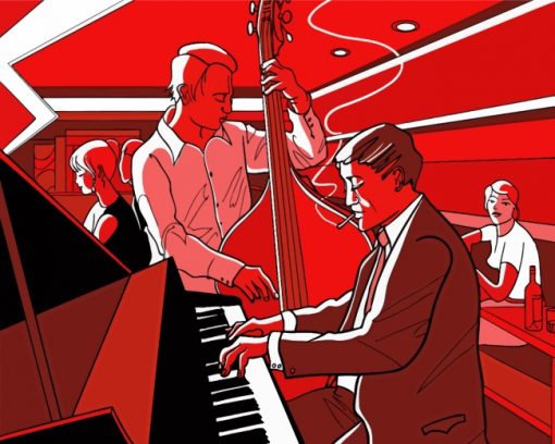 Illustration Jazz Musicians paint by numbers