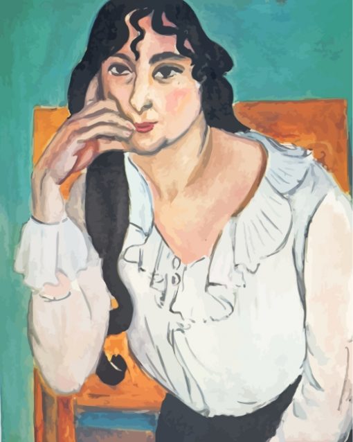 Laurette With A White Blouse paint by numbers