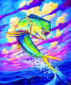 Mahi Mahi Green Fish pain nt by numbers