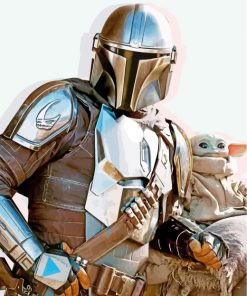 Mandalorian Boba Fett And Baby Yoda paint by numbers