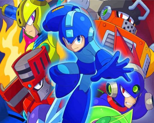 Mega Man Video Game paint by numbers