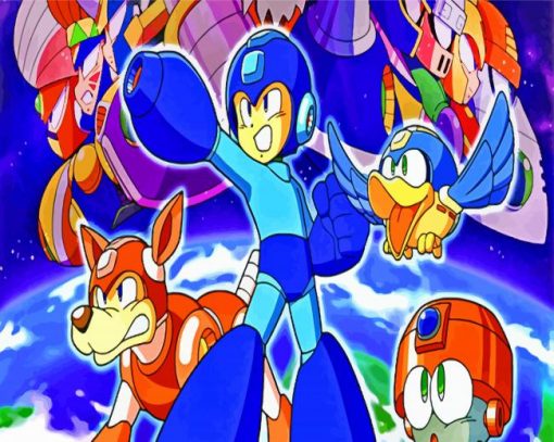 Aesthetic Mega Man paint by numbers