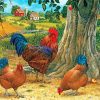 Roosters And Hens paint by numbers