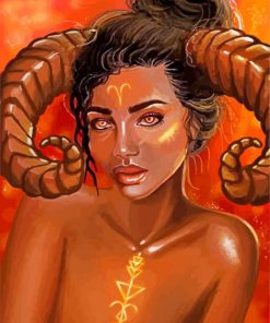 Black Aries Woman paint by numbers