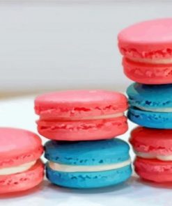 Blue And Pink Macaroons paint by numbers