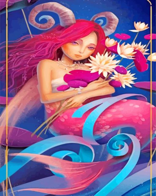 capricorn mermaid paint by numbers