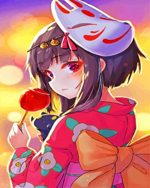 Megumin In A Kimino paint by numbers