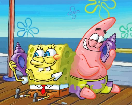 Spongebob And Patrick Phone paint by numbers