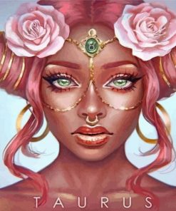 Taurus Zodiac Girl paint by numbers