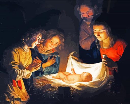 Adoration Of The Child By Hieron Ymous ppaint by numbers