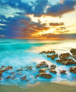 Aesthetic Sunrise Florida Beach paint by numbers