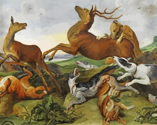 Animals Hunting Art paint by numbers