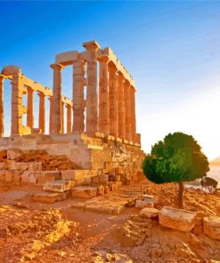 Archaeologicial Site Of Sounion Greece paint by numbers