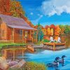 Autumn Lakesiede cottage paint by numbers