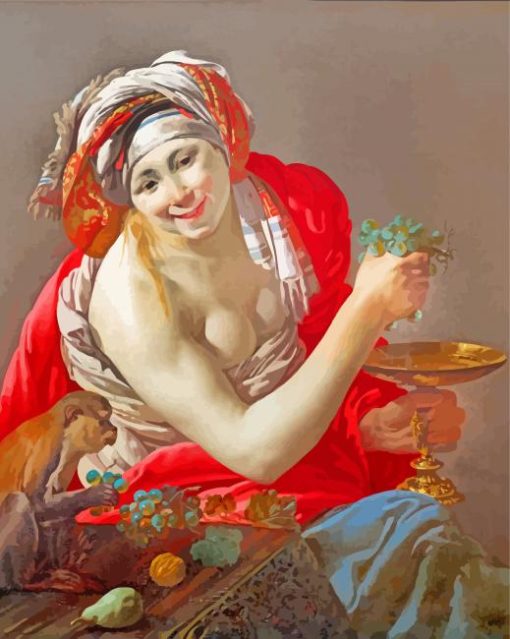 Bacchante with an Ape paint by numbers