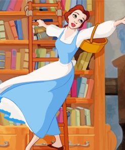 Belle Princess In Library Paint by numbers