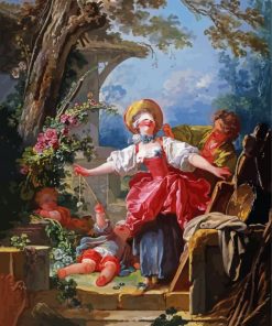 Blind Man's Bluff Fragonard paint by number