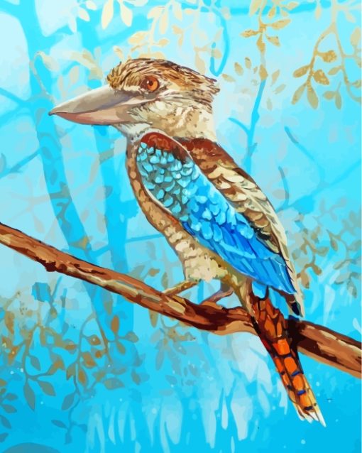 Blue Winged Kookaburra paint by numbers