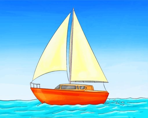 Cartoon Sailboat paint by numbers