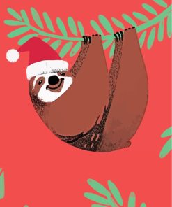 christmas Sloth paint by numbers