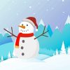 Christmas Snowman paint by numbers