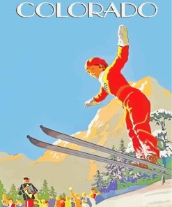 Colorado Ski Poster paint by numbers