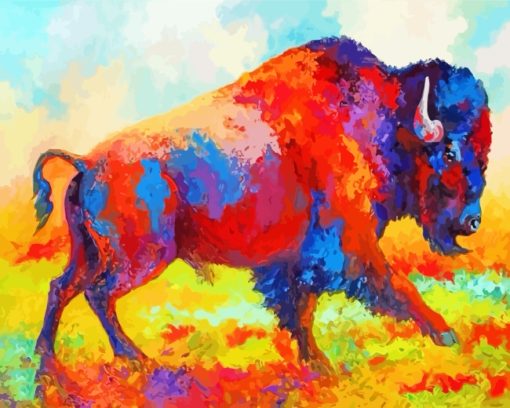 Colourful Bison paint by numbers