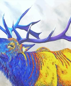 Colorful Elk Art paint by numbers