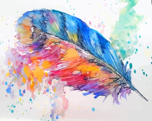 Colorful Feather Art paint by numbers