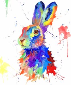 Colorful Hare Art paint by numbers