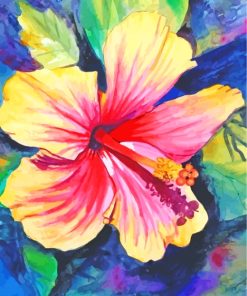 Colorful Hibiscus Flower paint by numbers