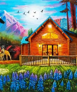 Cozy Wooden Cabin paint by numbers