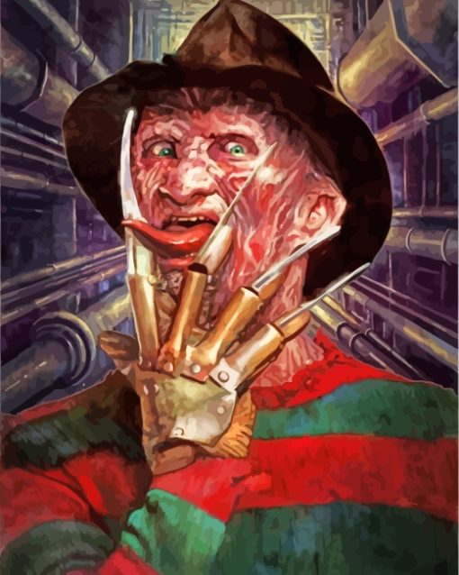 Creepy Freddy Krueger paint by numbers