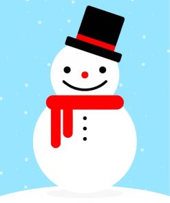 Cute Cartoon Snowman paint by numbers