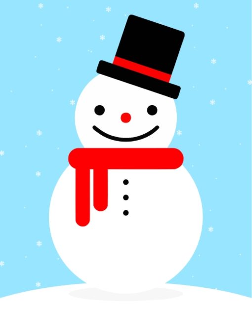 Cute Cartoon Snowman paint by numbers